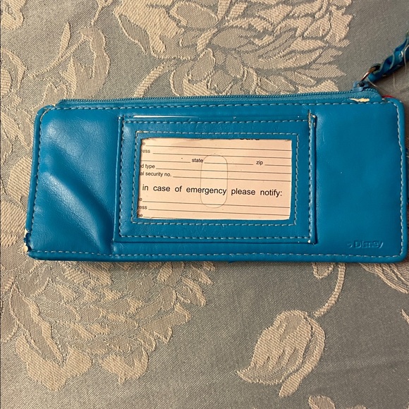 Disney Parks Blue multi colored w cc wallet see pics some damage/aging - Picture 3 of 7